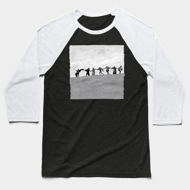 The Seventh Seal Illustration Baseball T-Shirt by burrotees